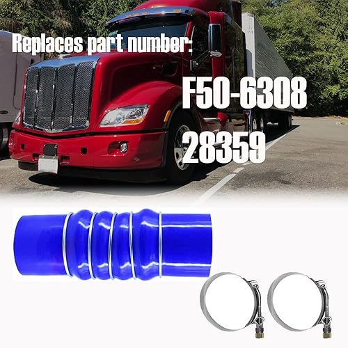 Miniatura 3 de Manguera de refrigerante superior con abrazaderas para Kenworth Peterbilt F50-6308 28359