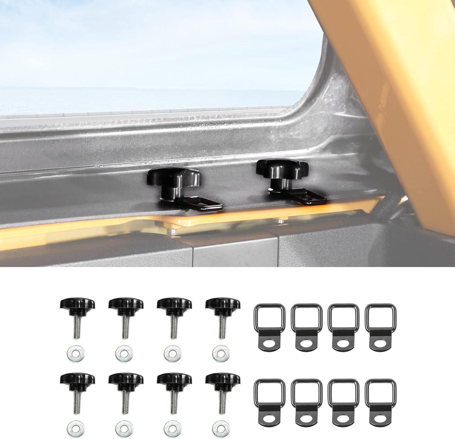 Hard Top Quick Removal Thumb Screws Bolts Set Fit for Ford Bronco 2021-2024+,Tie Down D-Rings Anchors Replacement Kits