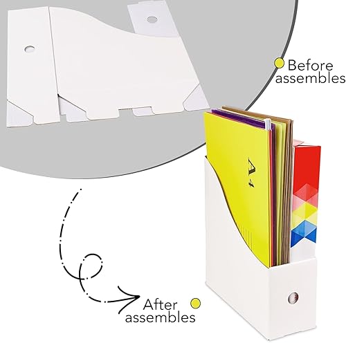 Miniatura 4 de PTRBTY&HISDE 6 soportes para archivadores de revistas, de cartón resistente, soporte vertical para carpetas de archivos, soporte para revistas para