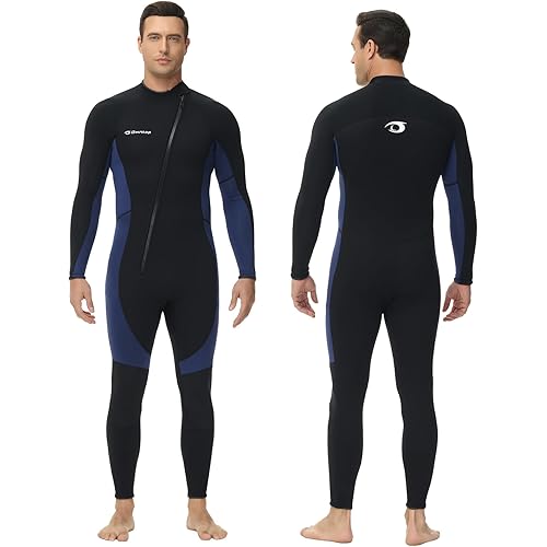 Owntop 3/2MM Full Wetsuit Womens Mens | Upgraded CR Neoprene | Front Zip | Ultra Stretch & Warm | Diving Kayaking Surfing Snorkeling - Water Sports