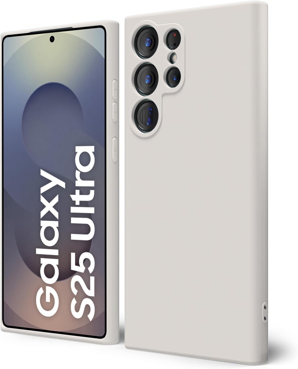 DIZORO Microfiber Candy Case Compatible for Samsung S25 Ultra 5g Smooth Touch Cushion Liquid Soft Silicone Gel Rubber Phone Cases Non-Slip Full Body Protective Shockproof Back Cover (New Stone Grey)-image-5