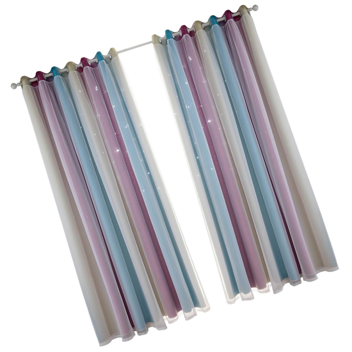 Rideaux occultants anti-usure pourpre double couche motif étoiles