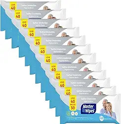 KIT TOALHA UMEDECIDA MASTER WIPES ADULTO HIGIENE DIÁRIA LEVE 480 PAGUE 360 UN