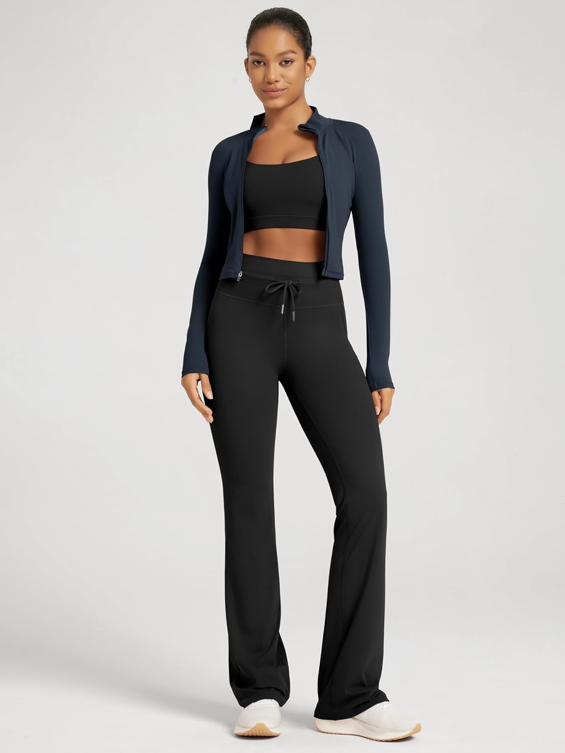 ODODOS Women's Drawstring Tie Daily Flared Pants High Waist Bootcut Workout Yoga Pants - 30" / 32" Inseam - Image 4