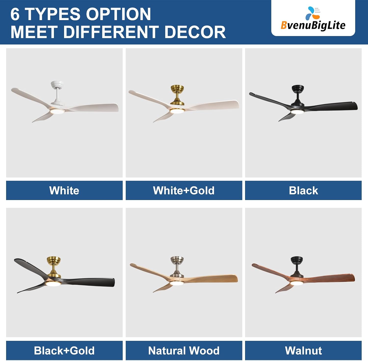 Outdoor Ceiling Fan with Light: 52 Inch 3 Blade Outdoor Fans for Patios - Modern Black Ceiling Fan with Dimmable Light Remote Control Ultra Quiet Reversible DC Motor Timer