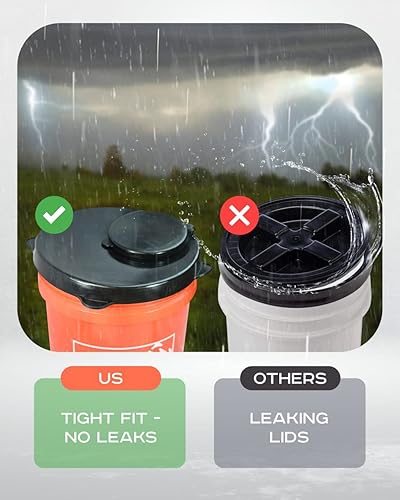 Miniatura 3 de Skywin - Tapa de cubo de 5 galones, tapa de sellado con boquilla fácil de verter para cubo, tapa de goma resistente a la intemperie, almacenamiento