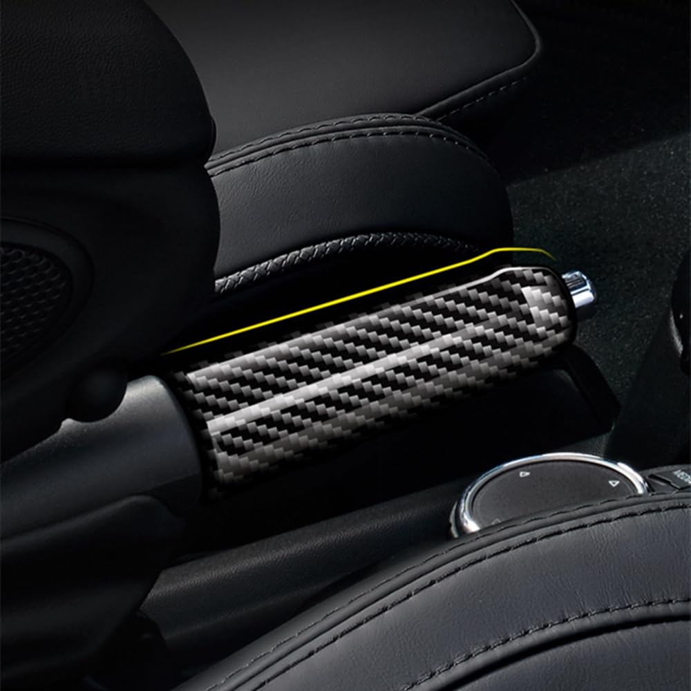 Schwarz Konsole Feststellbremse Abdeckung für Mini Cooper F55 F56 F57 Kohlefaser