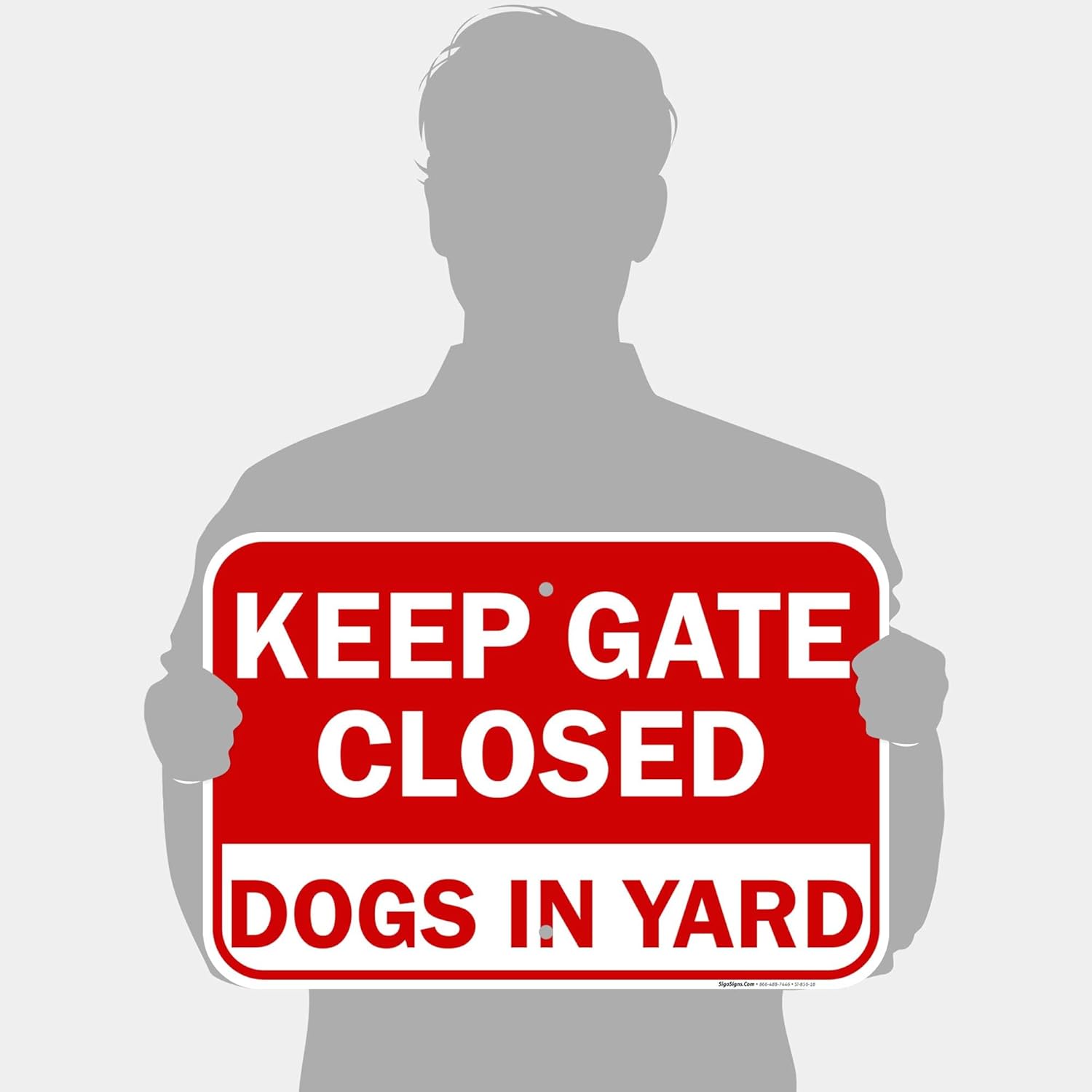 Keep Gate Closed Sign, Dogs in Yard Sign, 12x18 Inches, Rust Free .063 Aluminum, Fade Resistant, Made in USA