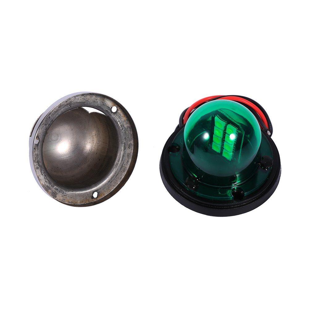 Akozon Navigationsleuchte Edelstahl 12 V LED Marine Boot Yacht Red Green Bow Navigation Light
