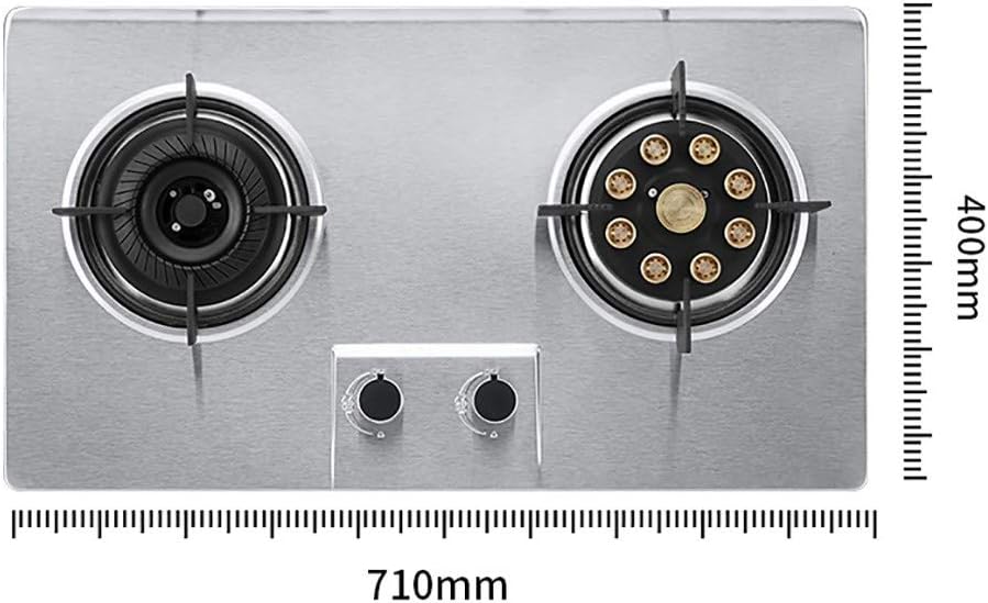 Gas Stove Gas hob 2 Burners (4.2KW Internal Rotation Flame +5.2KW Nine-cavity Direct Injection Turbine Flame) KnobsGas hob Built-InGas hob Pulsed Electronic Ignition And Touch Timing [Energy Clas