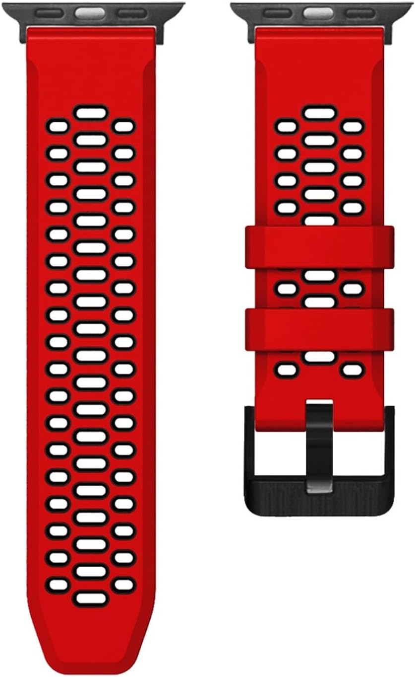 FKM Rubber Watch Band For Apple Watch Band 9 8 7 6 5 4 SE Series 45mm 44mm 42mm Ultra 1 2 49MM Replacement Watch Accessories Wristband Straps