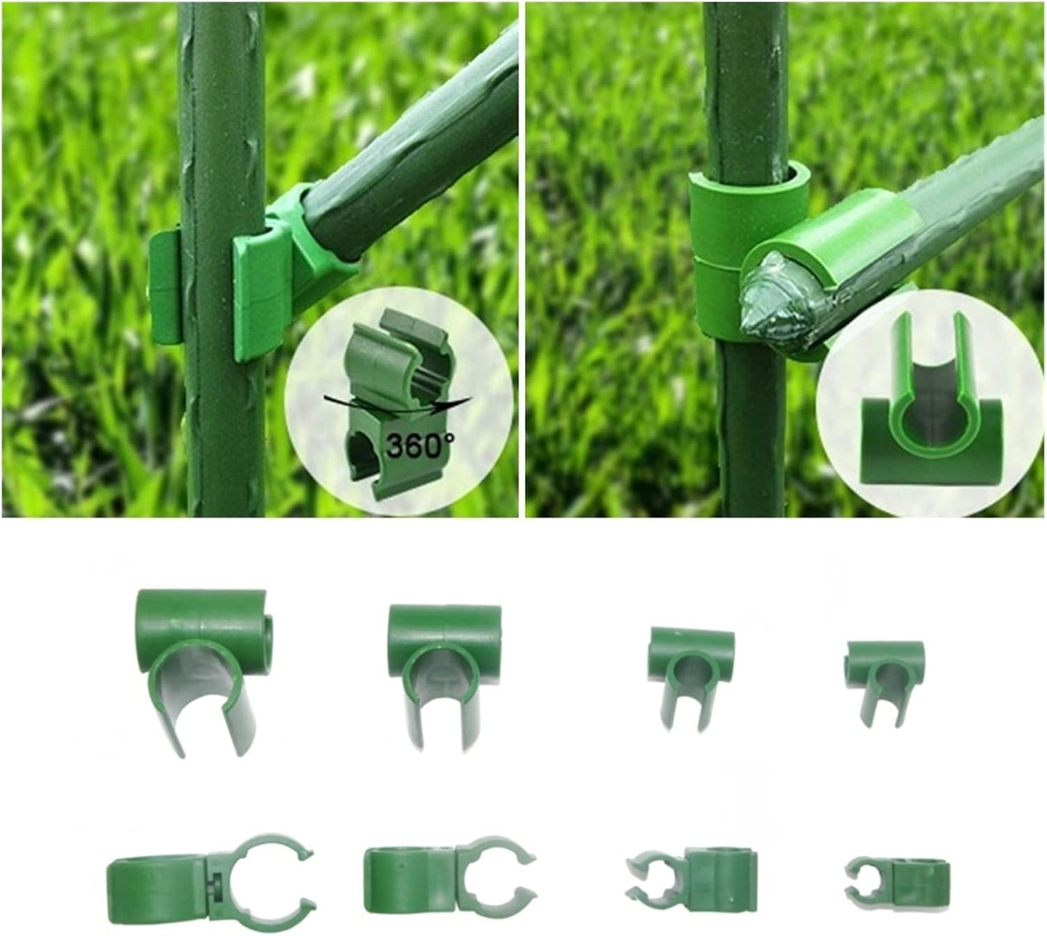 Plant Support -Fixed Cross Clip Garden Climbing Rattan Stent Adjustable Plastic Fastener Suitable for Plant Stakes Accessories (Color : Rotabale Clip, Size : 20 mm)