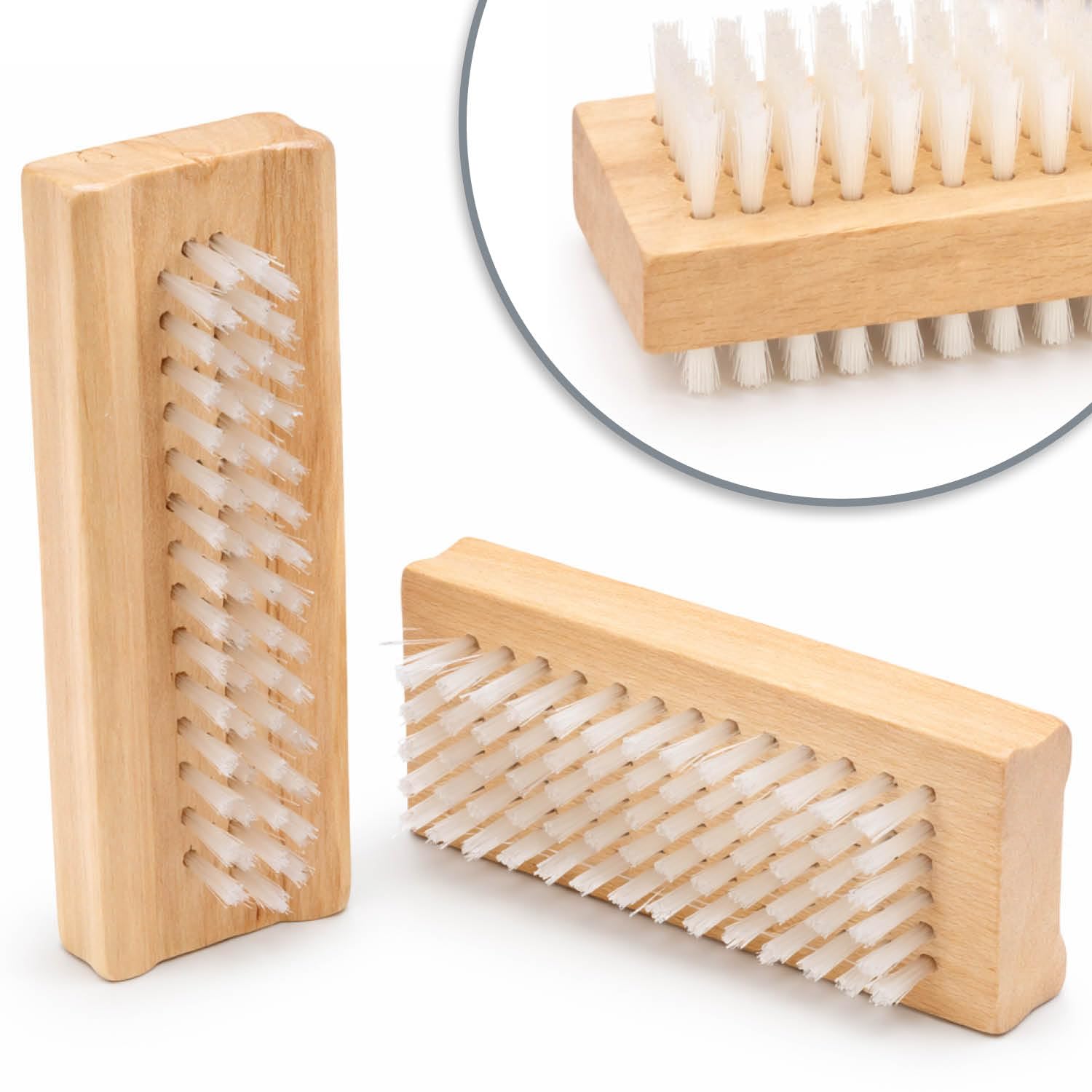 COM-FOUR® 3x szczoteczka do rak - drewniana szczoteczka do paznokci - dwustronna szczoteczka do mycia rak - szczoteczka do czyszczenia dloni i paznokci