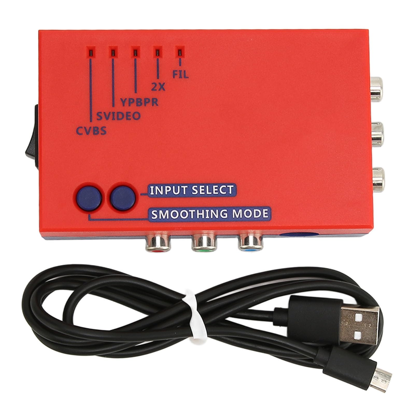 RetroScaler2X Convertitore Adattatore Interfaccia Multimediale da AV a HD per Giochi retrò, Upscaler Latenza 480p/576p, Compatibile con Console NTSC/PAL, Blu (rosso)