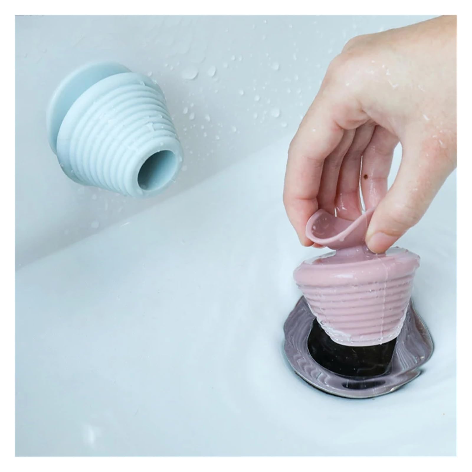 Tapón de silicona para bañera, tapón de drenaje versátil para fregadero de cocina y baño para un fácil control de drenaje (C)