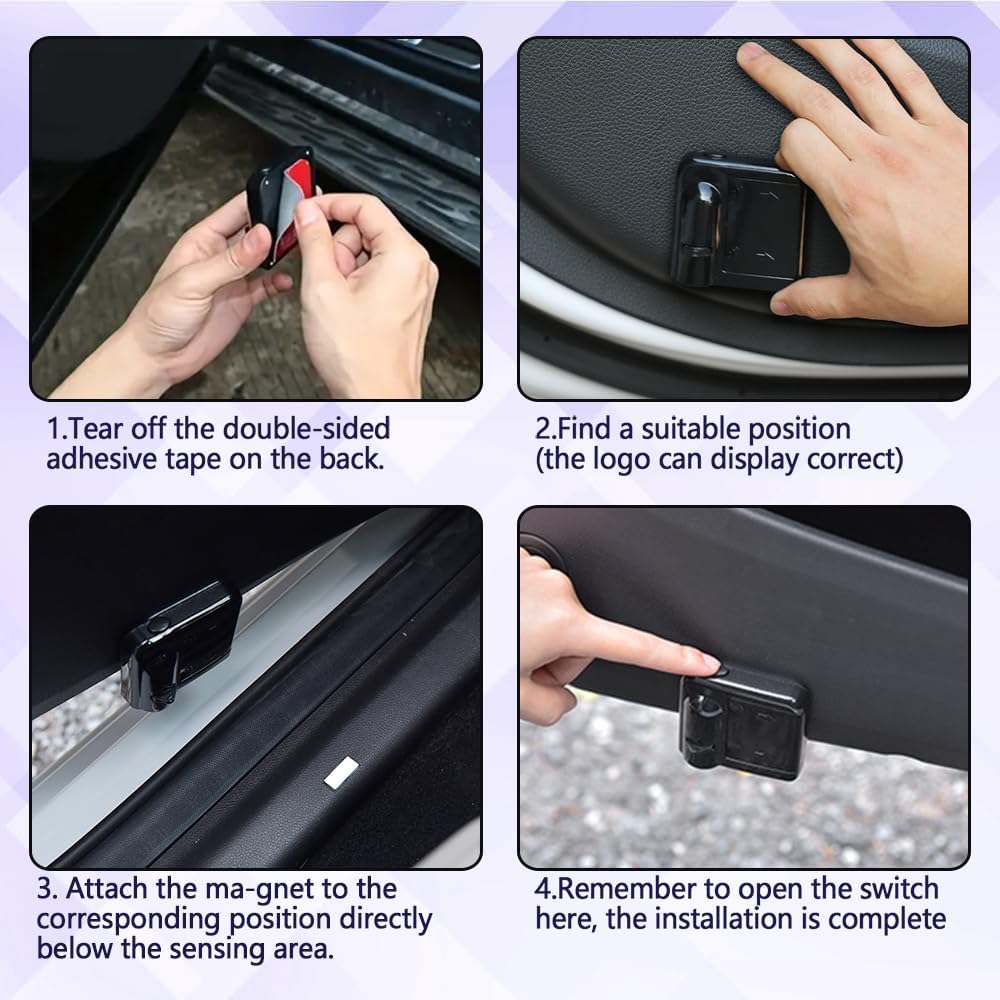 Zufoty 2PCS Car Door Light Projector, Wireless LED Car Door Paste Welcome Courtesy Light, LED Courtesy Ghost Shadow Welcome Lamp, Universal Car Accessories Fits Most Car SUV Truck