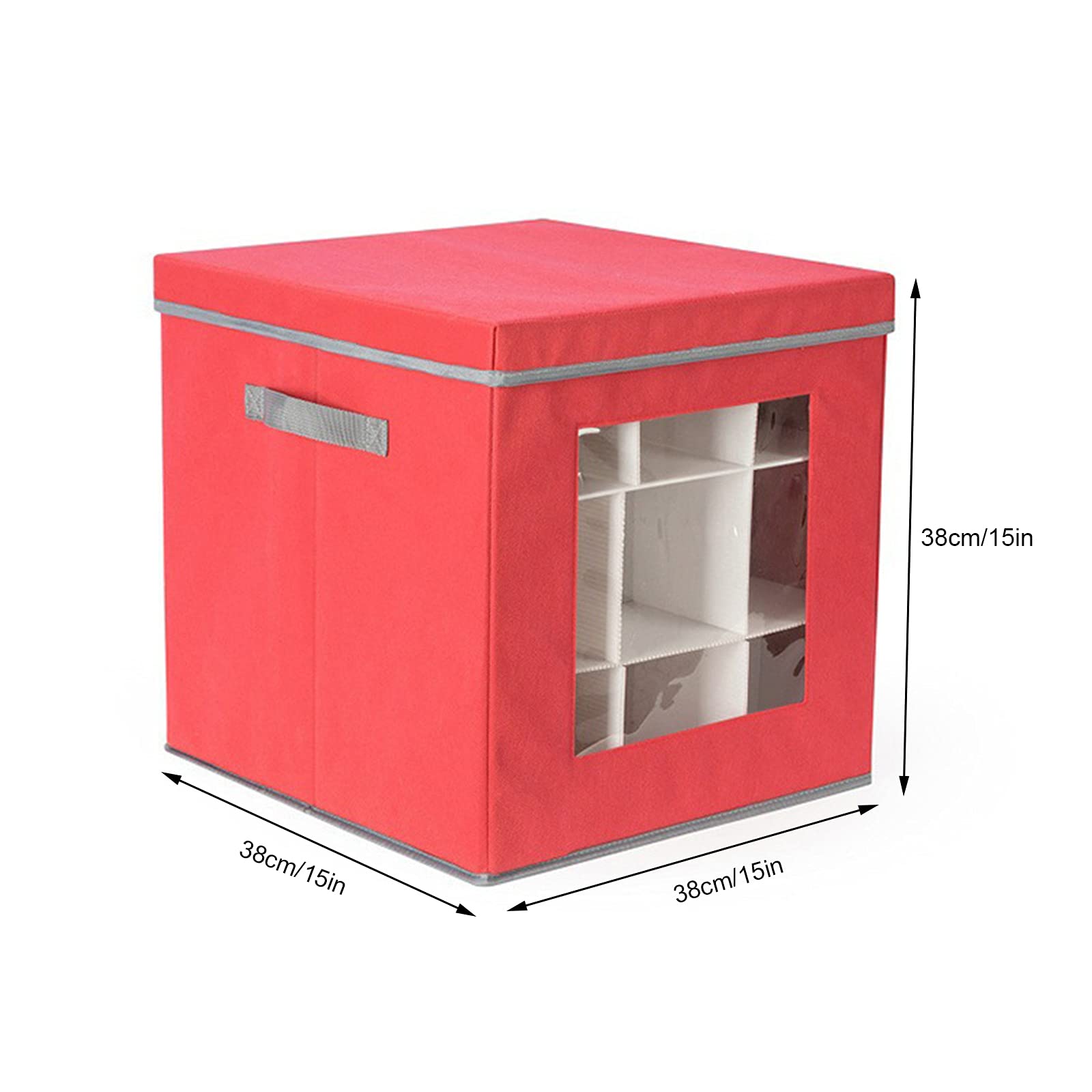 Betos Aufbewahrungsbox für Weihnachtskugeln, Weihnachtsdekoration, Aufbewahrungsbox, Würfeldeckel, Aufbewahrungsbox mit transparentem Fenster für Weihnachtsdekoration, 27 Stück