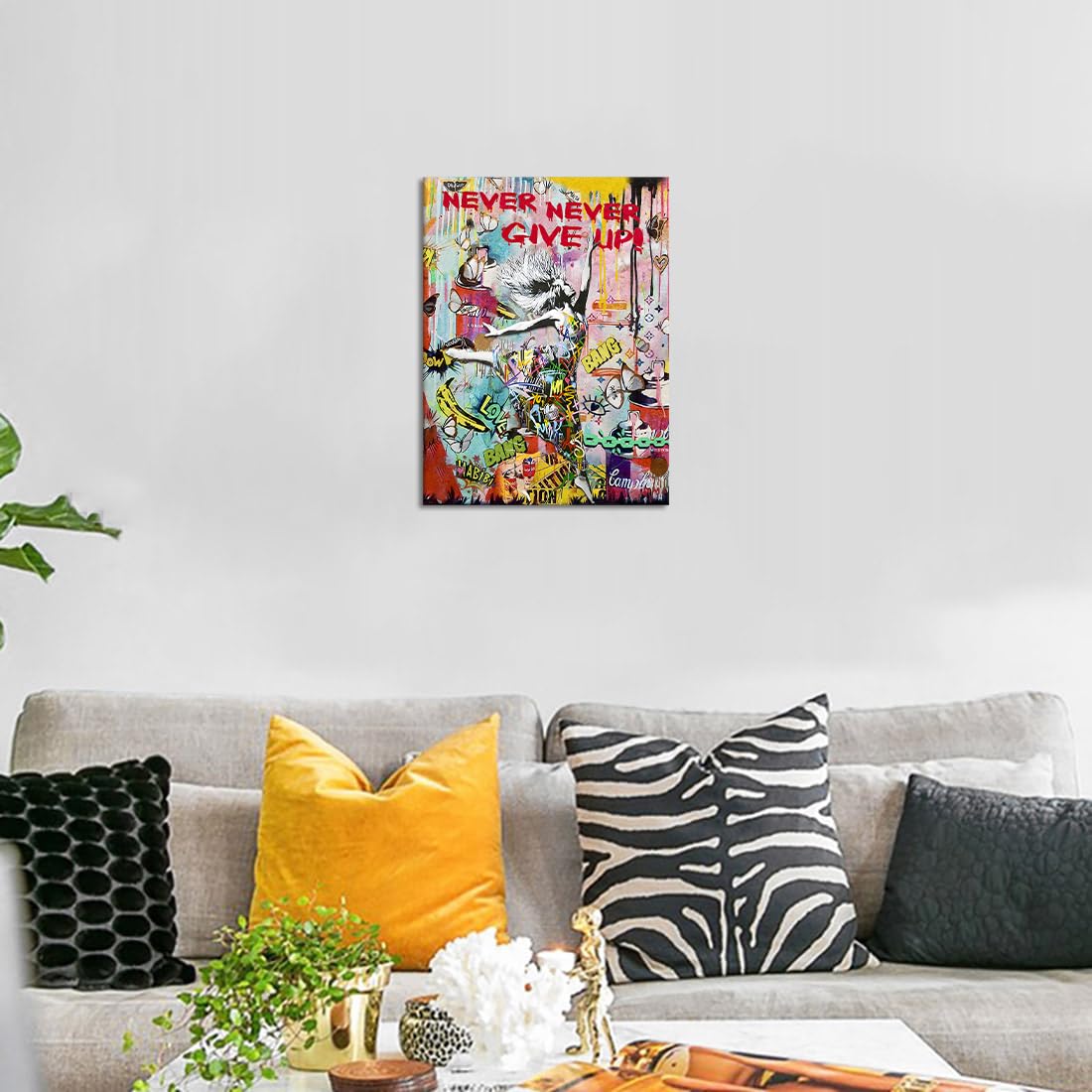 AIVYNA Parete Arte Banksy Graffiti Poster Opera D'Arte Moderni Astratto Amore Tela Quadri Poster Stampa Parete Quadro Soggiorno Camera Da Letto Casa