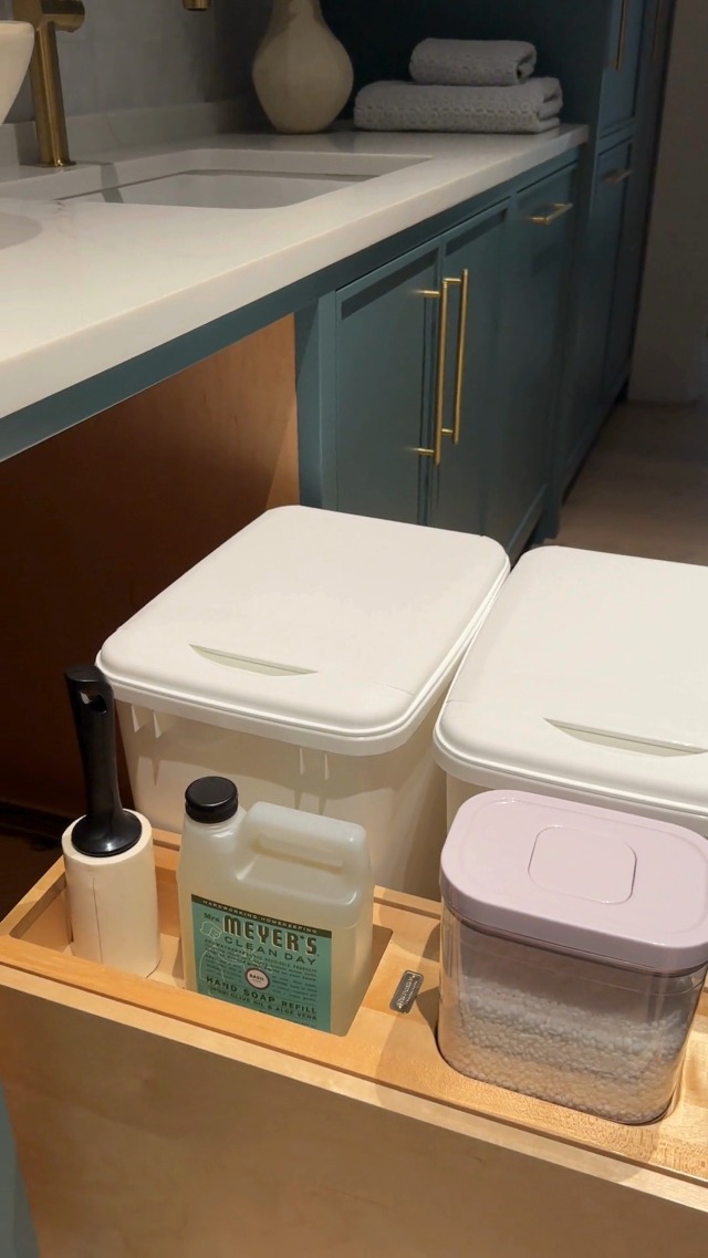 Contenedor extraíble de basura con marco de madera y cierre suave miniatura 7