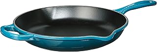 Le Creuset Enameled Cast Iron Signature Iron Handle Skillet, 10.25" (1-3/4 qt.), Deep Teal