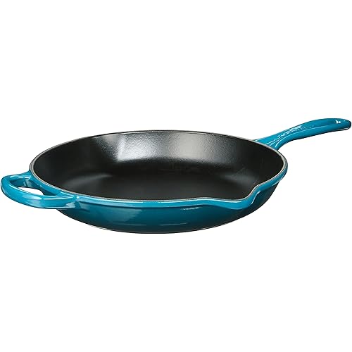 Le Creuset Enameled Cast Iron Signature Iron Handle Skillet, 10.25" (1-3/4 qt.), Deep Teal