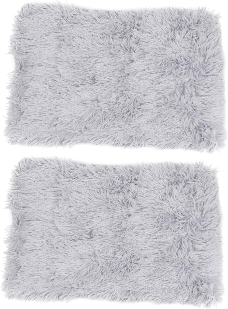 Angoily 2pcs Comfortable Pet Blanket Warm Dog Bed for Dogs Puppy Blanket Ligh Grey