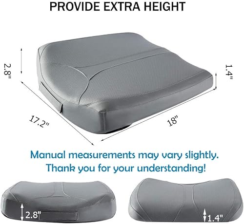 QYILAY Leather Car Memory Foam Heightening Seat Cushion for Short People Driving, Hip(Coccyx/Tailbone) and Lower Back Pain Relief, Adult Booster Seat for Car, Truck,SUV,Office Chair,Wheelchair.
