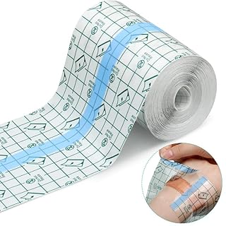 Transparent Dressing Adhesive Bandage Waterproof Clear Adhesive Bandages Stretch Tape for Tattoos Swimming (3.94 Inch x 10.94 Yard)