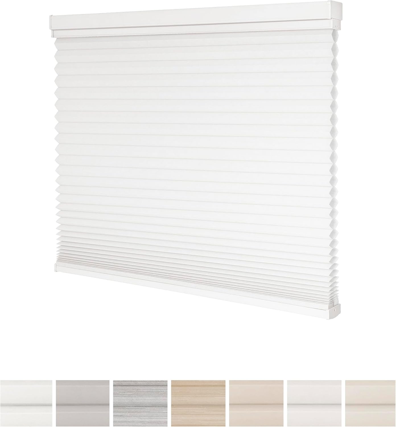 Top Down Bottom Up Shades, Cordless Cellular Shades, Light Filtering for Indoor Windows, Honeycomb Blinds, 9/16" Cell, Cloud Dancer 34.5"(W) x72(H)