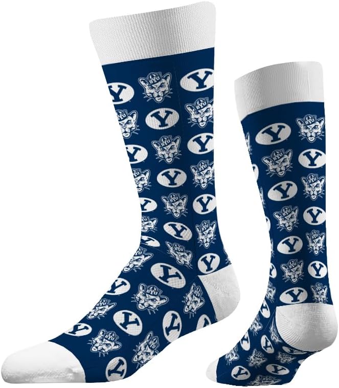 Strideline NCAA Mens Repeat Logo Dress Socks-Team Colors-One Size Fits Most -M/L (8-12)