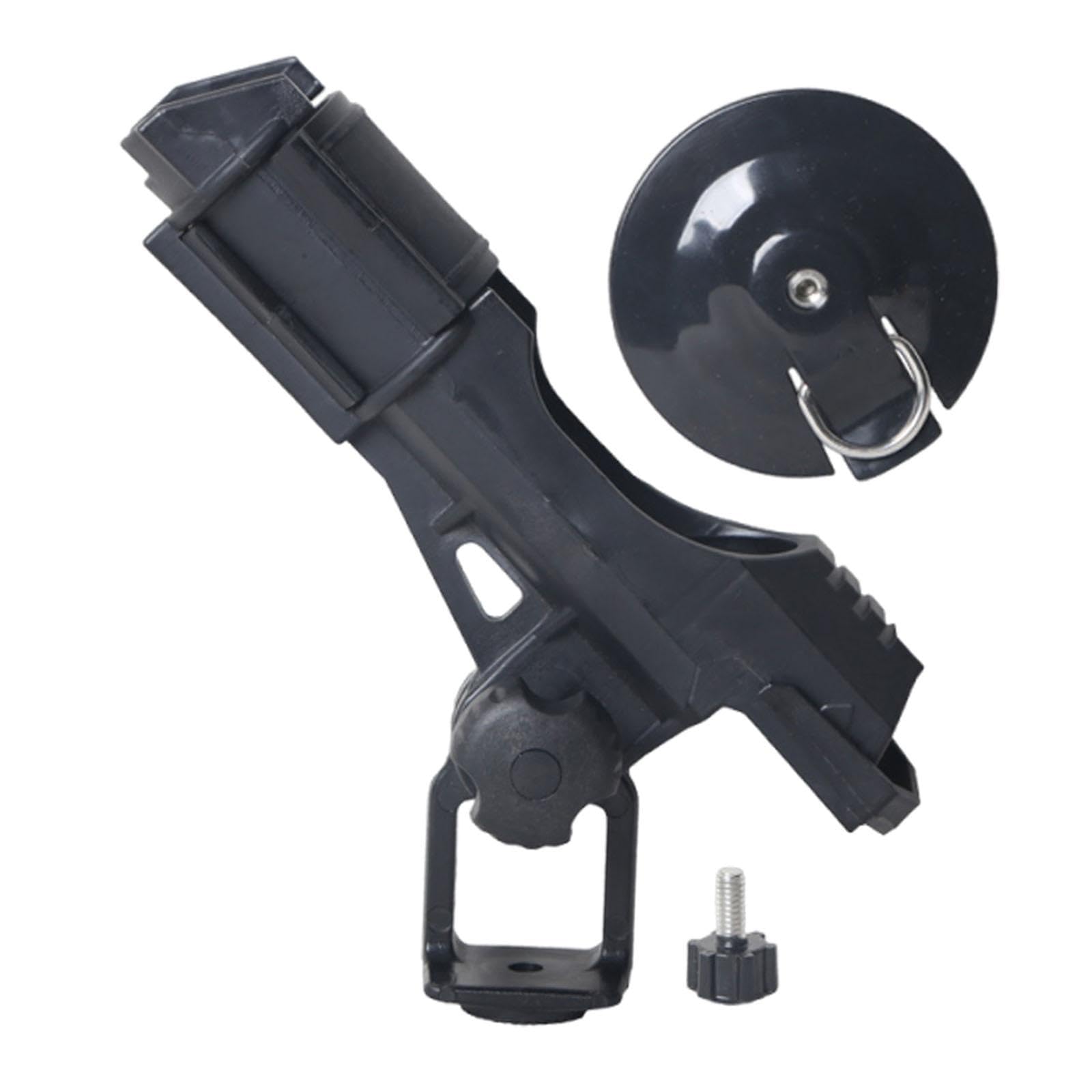 perfk Portacanna da Pesca per Barca Gonfiabile, Supporto per Canna da Pesca Facile da installare e Portatile, Accessori robusti per Kayak, Base Nera