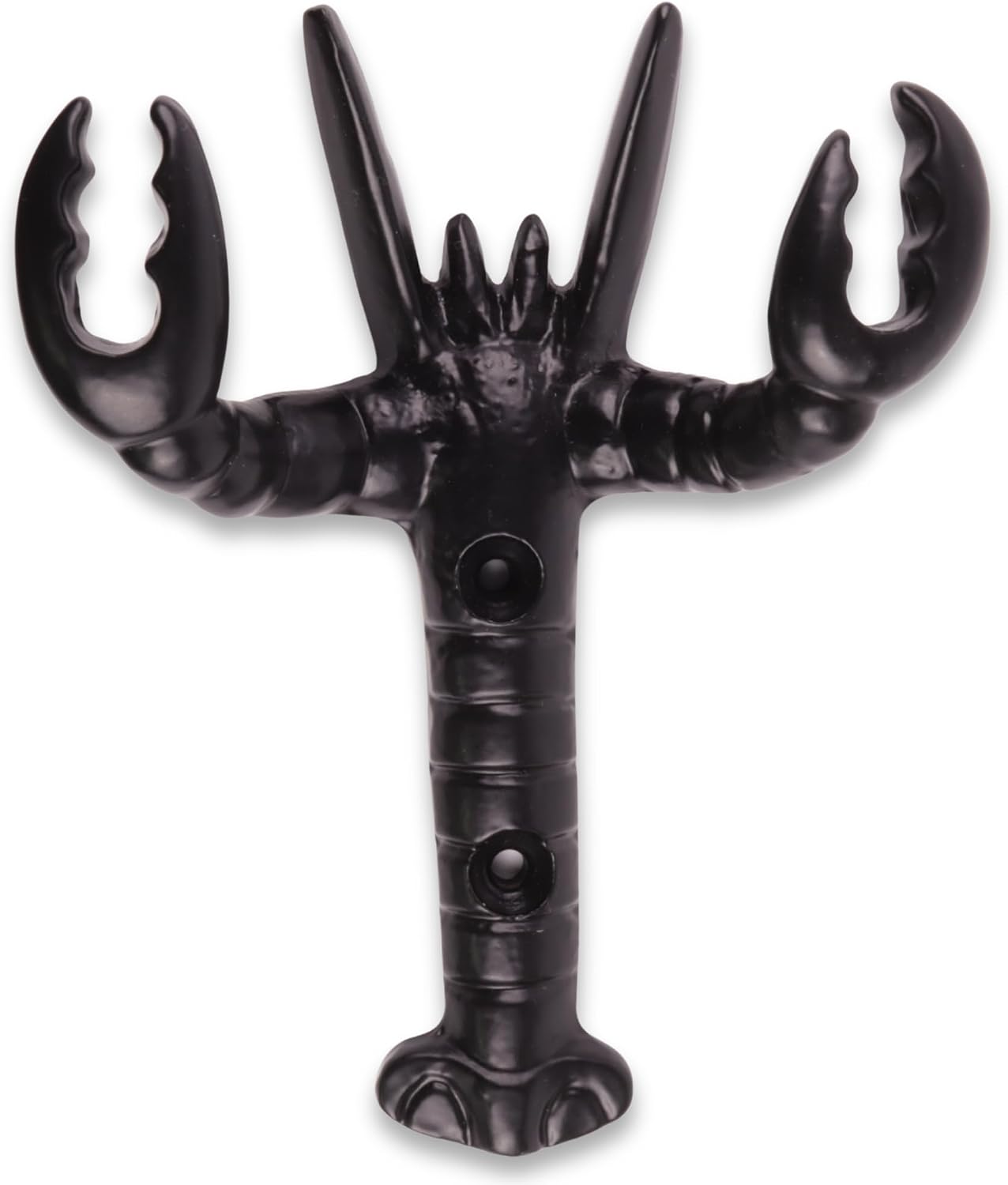 Lobster Wall Hook, Black Cast Iron Decorative Key Holder, 5.25 Inches