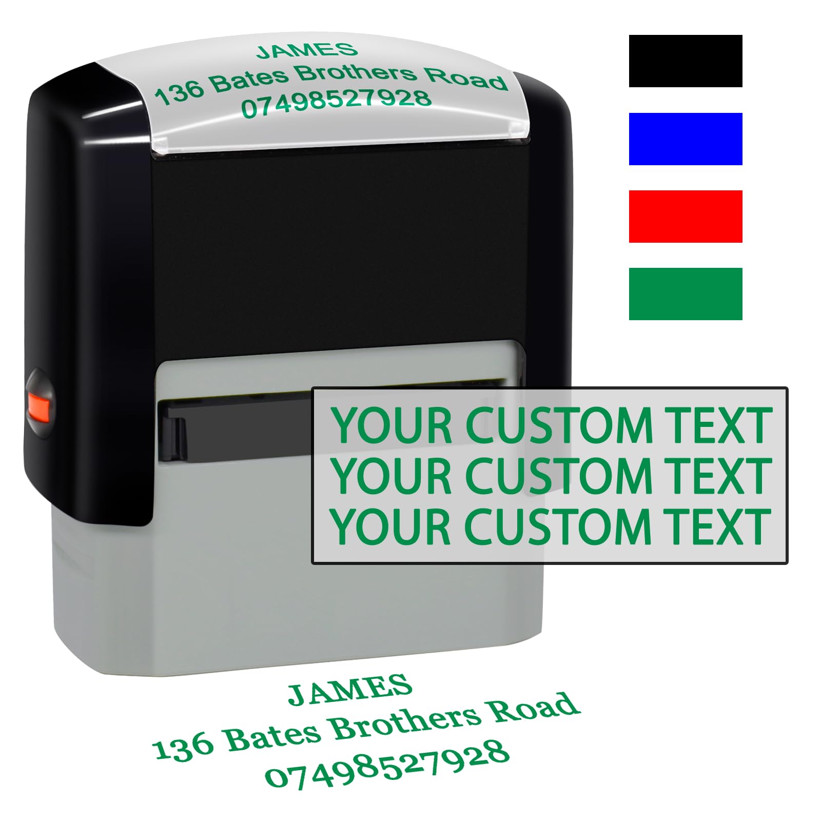 Personalised Stamp Custom Made Self-Inking Business Company Address Rubber Stamps Customised Return Address Stamp with Name Date Signature