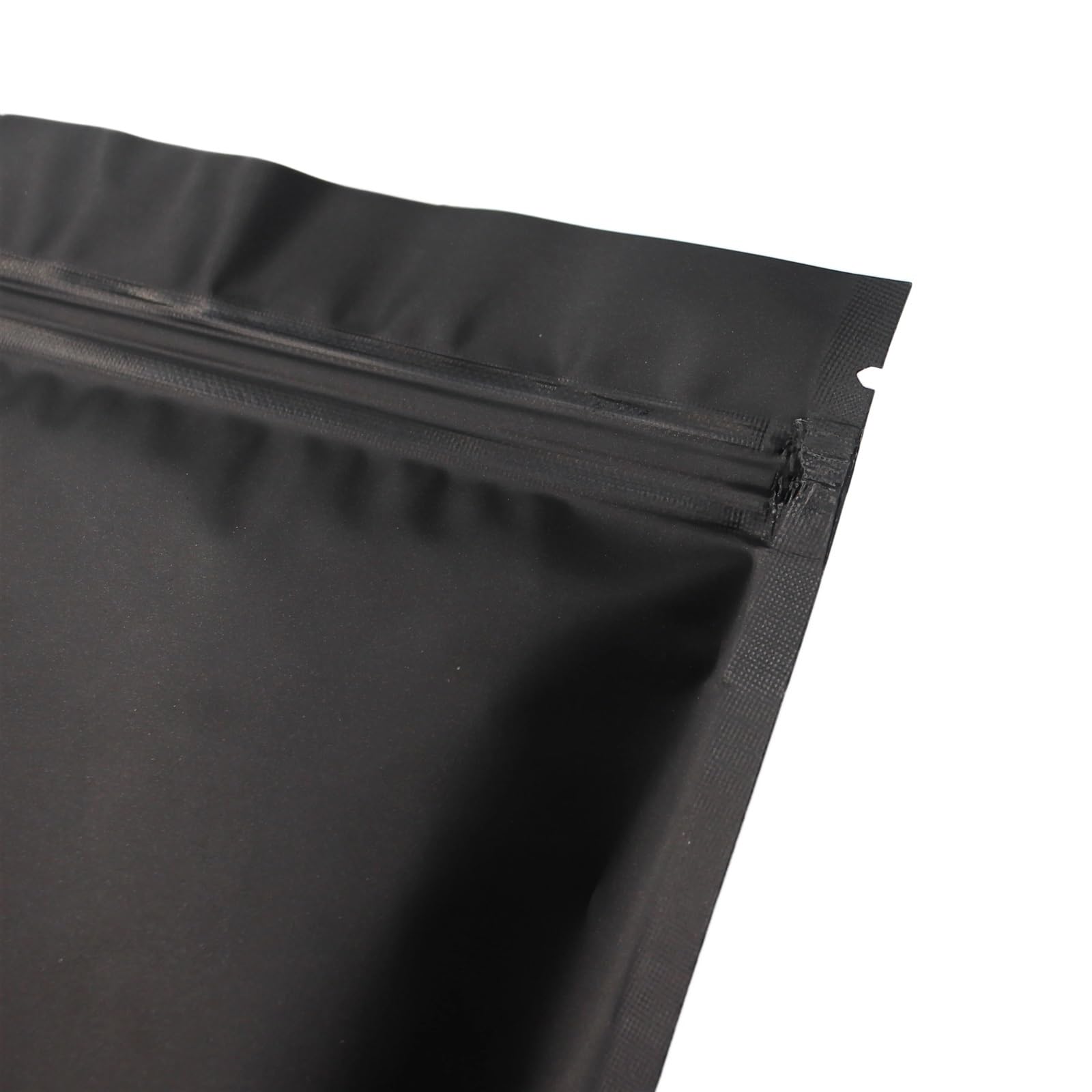 busta richiudibile, 50/100 pezzi richiudibili in polvere di erbe caffè con cerniera, sacchetti piatti, piccoli in alluminio chiusura a zip, in Mylar, neri opachi(Black 100pcs,12x18cm)