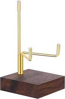 Xthrotsenk Walnut Wood Display Stand with Adjustable Metal Arms Small Display Easel Holder Crystal Displays Stand for Displaying Geodes Seashell Fossil Coral Crystal Rock (2"x2"x3.2")