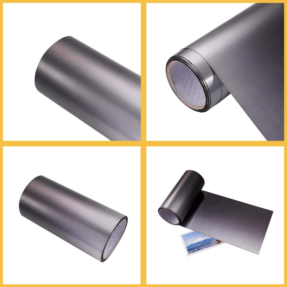 Black Gradual Color Glossy DIY Car Front Windshield Tint Shade Sun Visor Protection Film 7.8 Inch x 59 Inch