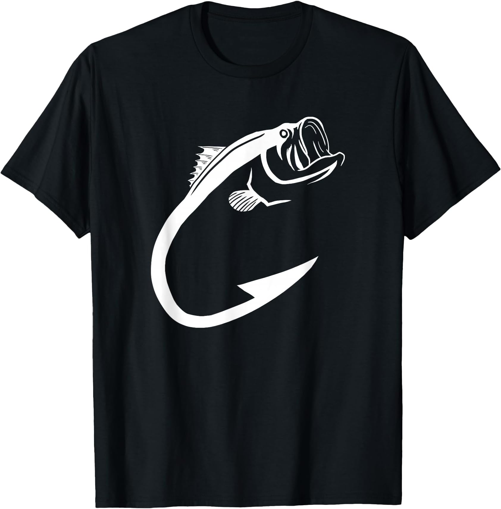 Fish Hook Minimal Art Cool Fishing Lover Art Lover Gift T-Shirt
