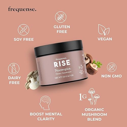 Miniatura 6 de RISE - Tina nootrópica sabor a limonada de mango, mejora la función cognitiva, la energía y la claridad, mezcla de 7 hongos, vitaminas B,