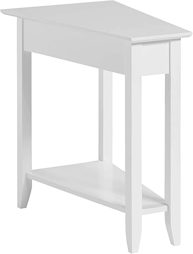Convenience Concepts American Heritage Mesa Terminal en Cuña de 24" - Mesa Clásica de Sala de Estar con Estante de Almacenamiento, Mesa Lateral para