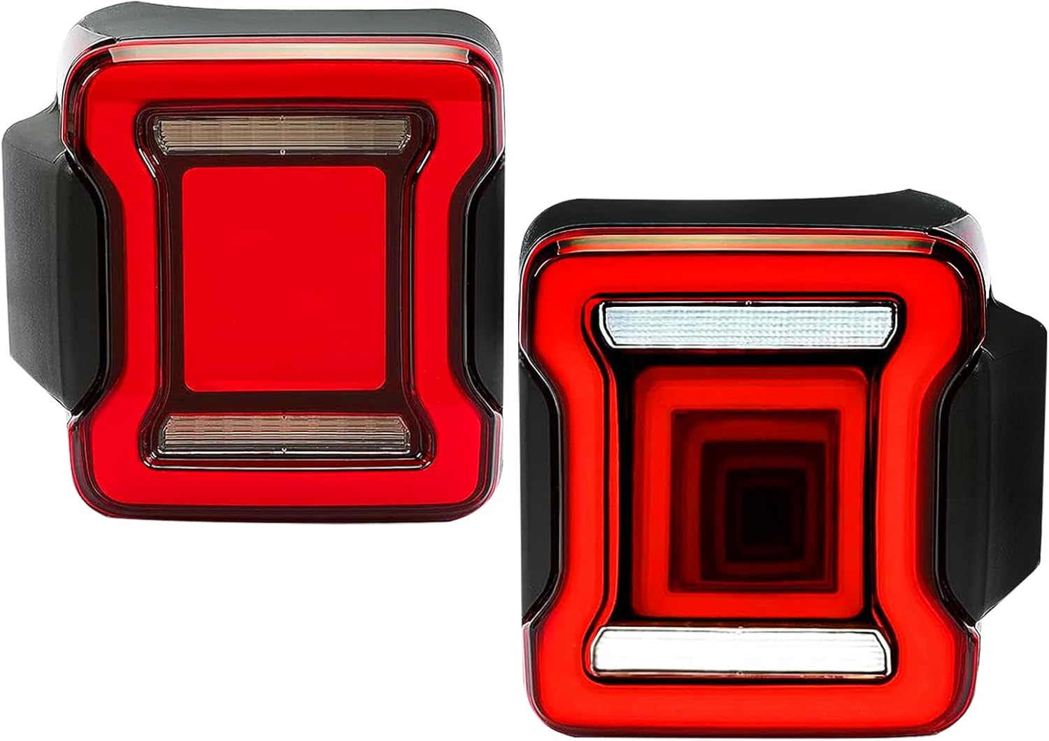 Shocklight FULL LED Tail Lights Compatible With 2007-2018 Jeep Wrangler JK JKU Rear Brake Lamps w/Running Lights Turn Signal Brake Lights Reverse Lights 1 Pair of Tail Lamps