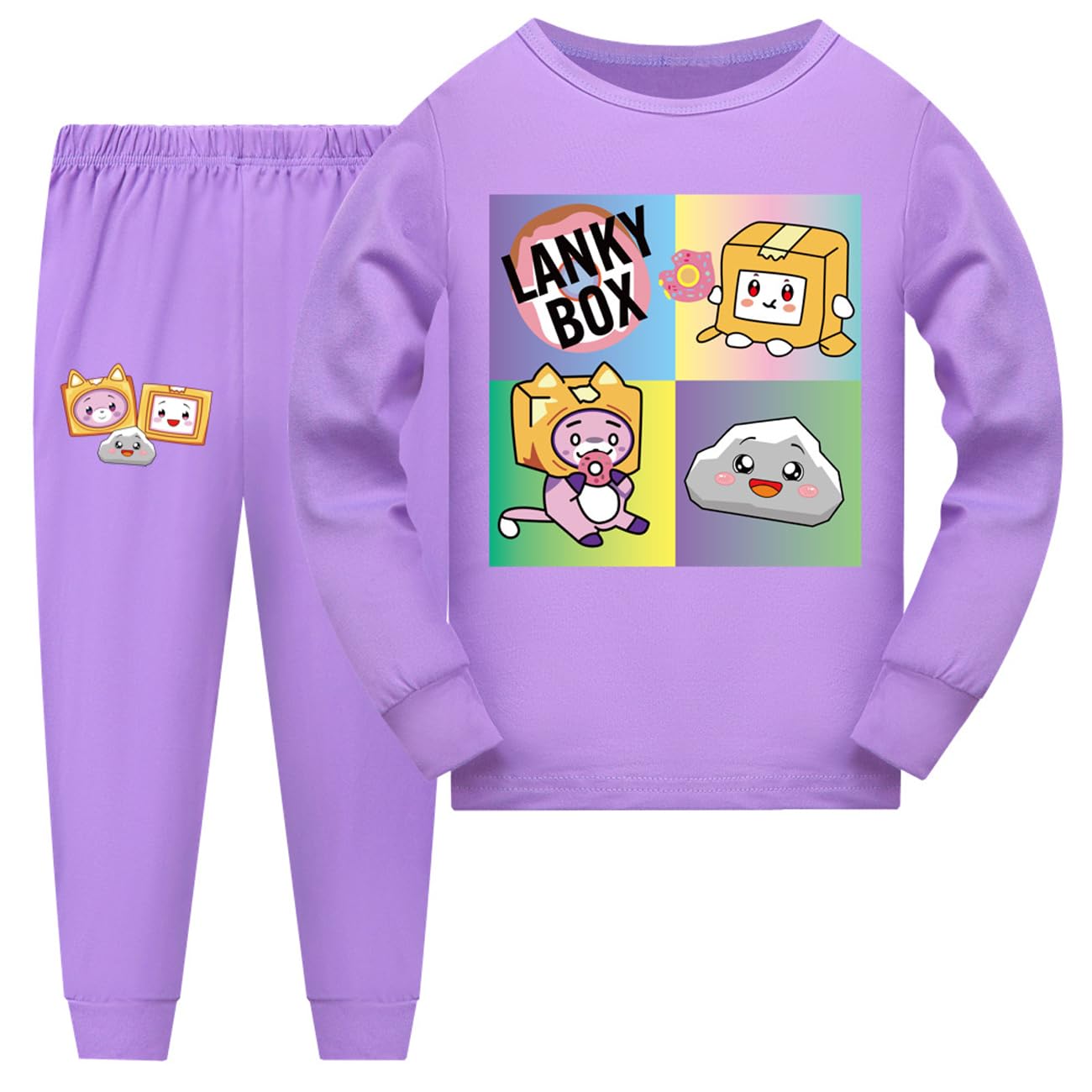 LankyBox Pyjamas Set For Boys Pajamas Cartoon Kids 2Pcs Long Sleeve Cotton Pjs Nightwear Set Print Child Sleepwear