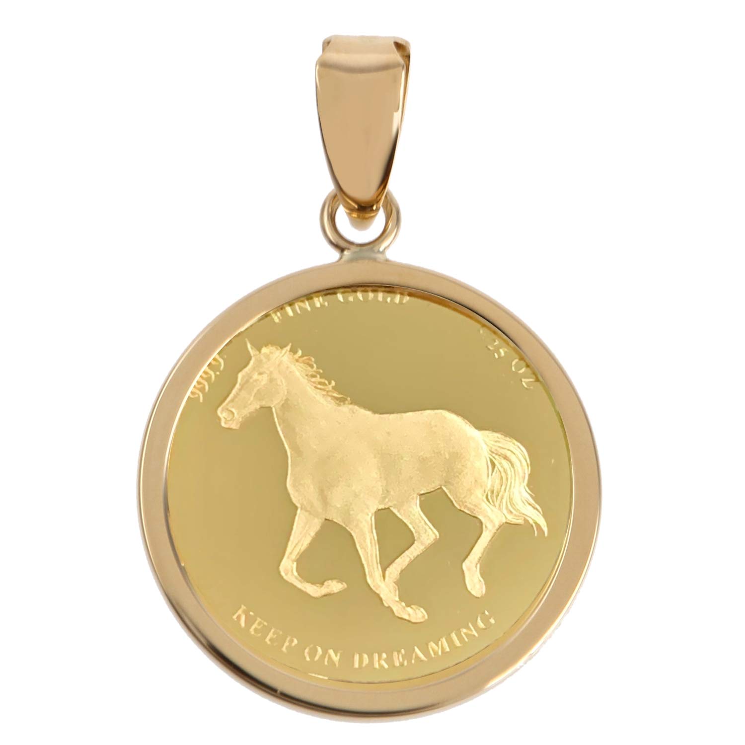 Amazon.co.jp: [フェアリーカレット] K24/18 コインペンダント 馬