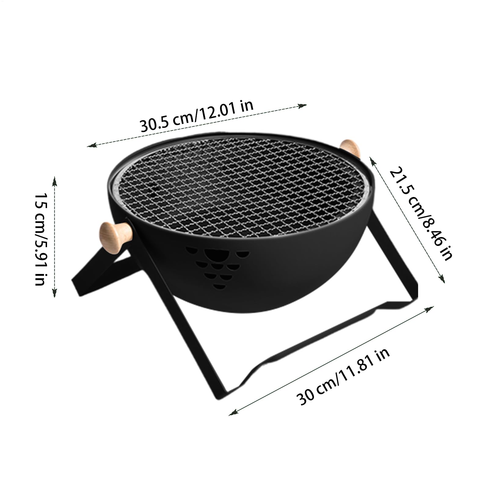 Grill Węglowy Składany Przenośny Piecyk Żaroodporny | Grill BBQ z Antyparzącą Rączką do Ogrodu Stołu Kempingu Podróżowania Pikniku Smażenia Mięsa Parzenia Herbaty Gotowania Hot