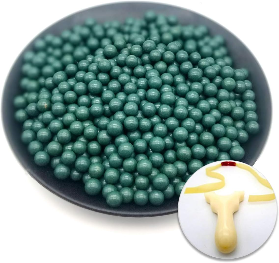 Slingshot Ammo Biodegradable Clay Ball, 1500pcs Aboout 9mm(3/8inch) Green Color,with a Free Slingshot as a Gift
