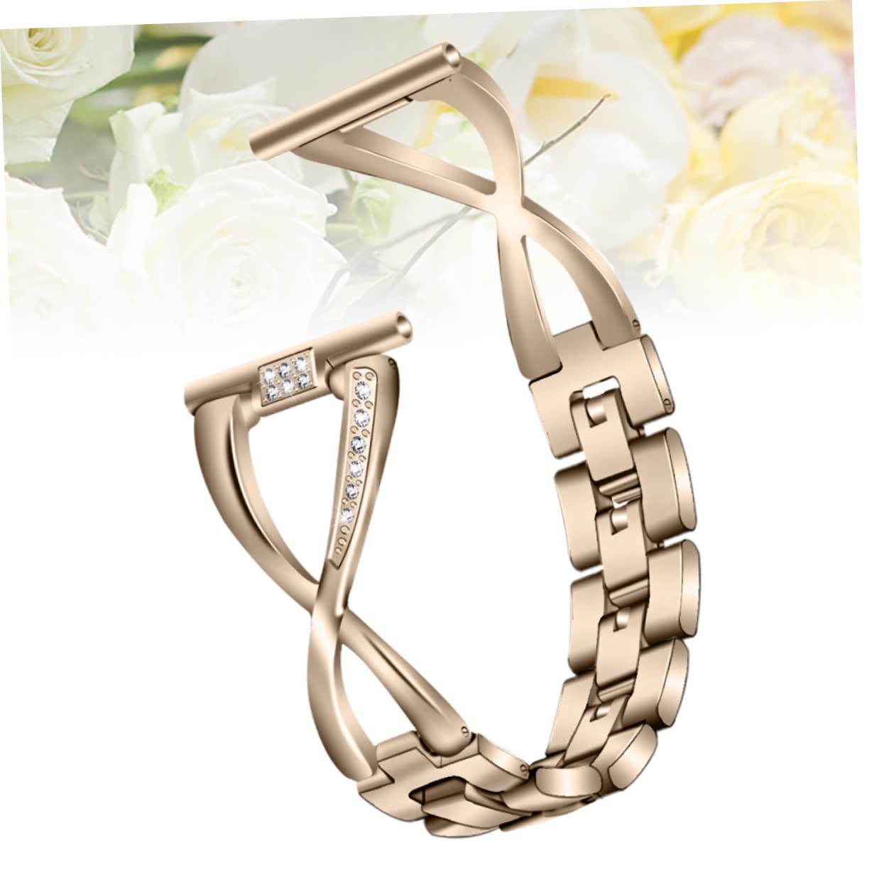 Correa De Pulsera Dorada Correa De Reloj De Incrustaciones De Gemas De Imitación Compatible Relojes Inteligentes Para Diario o Deportivo