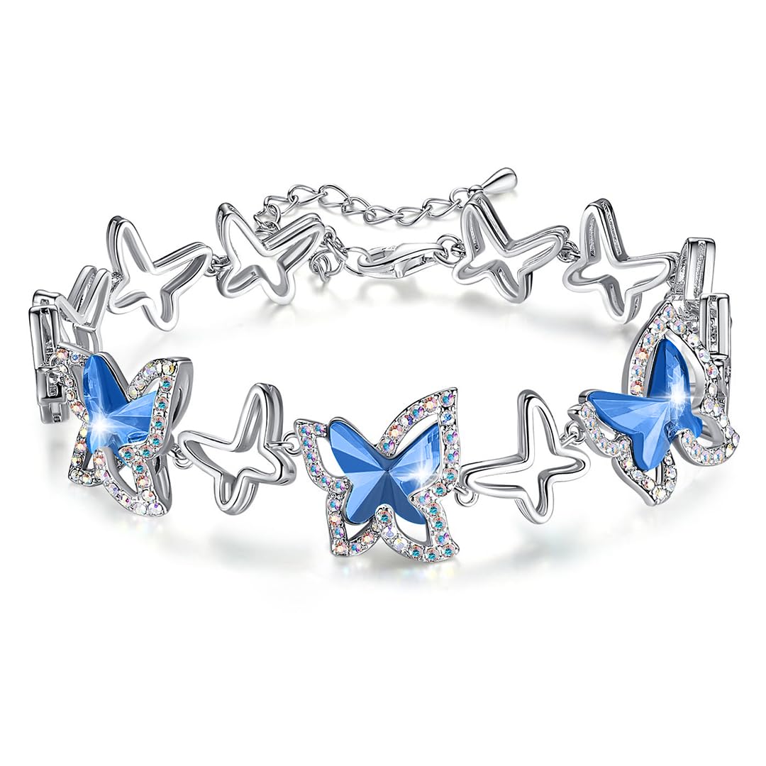 Butterfly Link Charm Bracelet by GEMMANCE