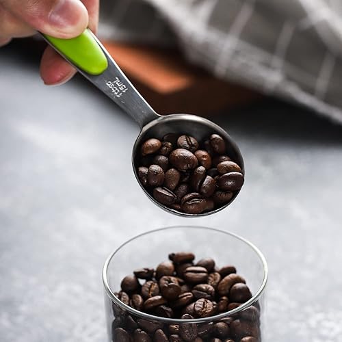 Miniatura 6 de Juego de 10 tazas medidoras y cucharas medidoras de acero inoxidable, incluye 5 tazas medidoras de anidación, 5 cucharas medidoras, para