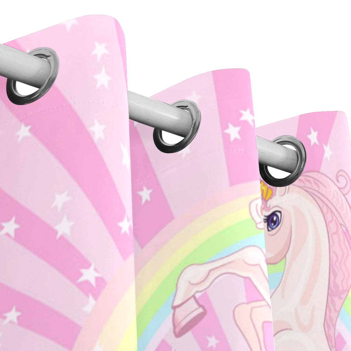 Tende Oscuranti Con Stampa Unicorno Per Bambini - Effetto Buio Totale, Isolanti E Facili Da Pulire