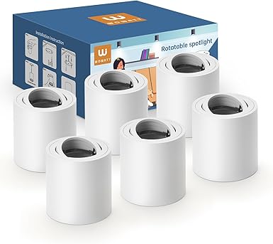 wowatt wowatt 6 stuks LED-plafondspots, wit, draaibare plafondspot, met GU10-fitting, plafondspot van aluminium, Ø 80 x 85 mm, zonder GU10-lamp [energieklasse F]