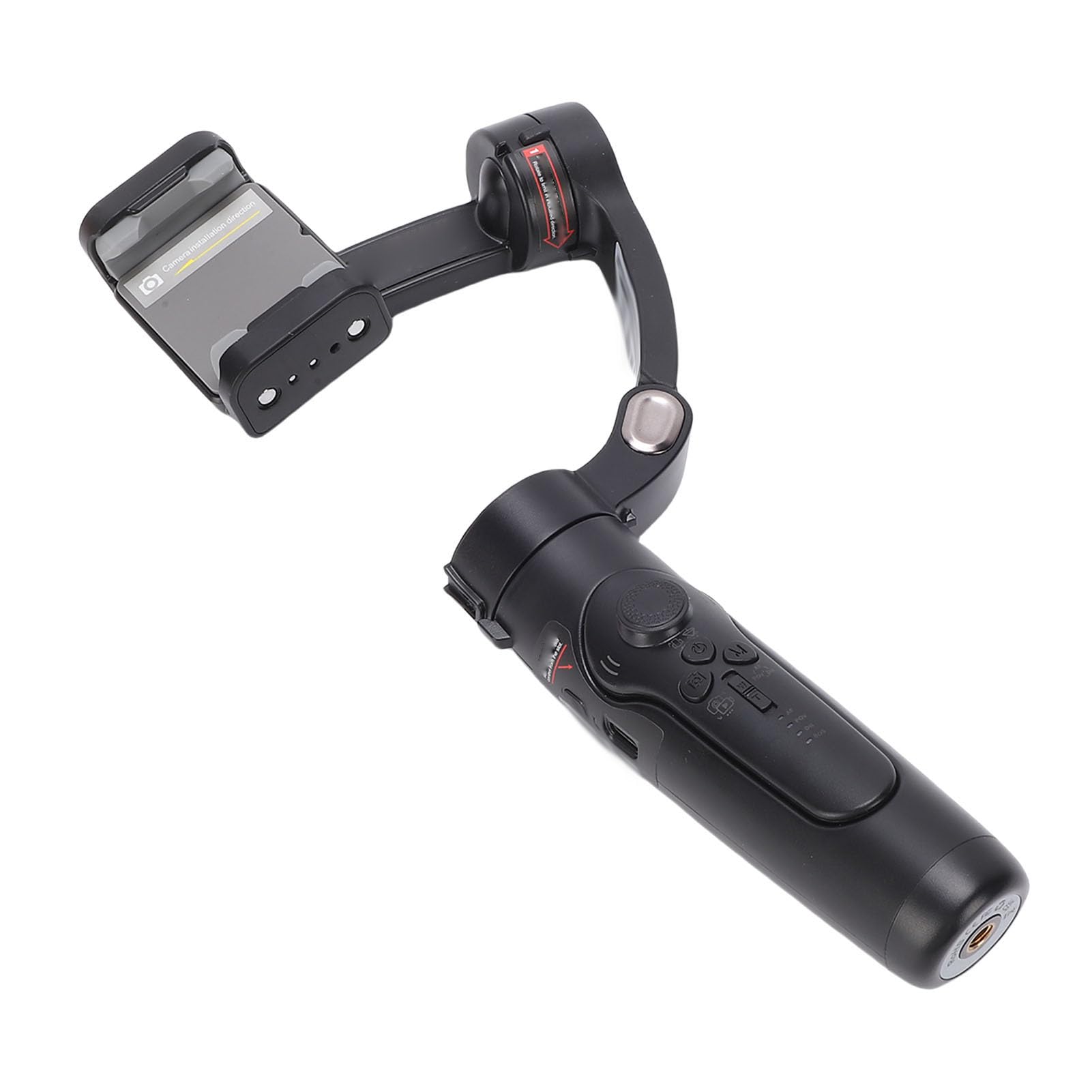 FILFEEL Estabilizador de Teléfono con Seguimiento Facial AI con Luz de Relleno Magnética Flip 3 de 180° para Grabación de Video Vlogging - Estabilizador de Teléfono Inteligente Plegable para